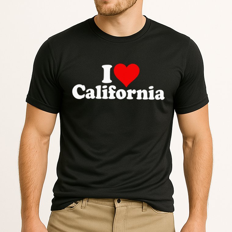 I LOVE HEART CALIFORNIA CALI STAT Cooling Performance Crew T-Shirt