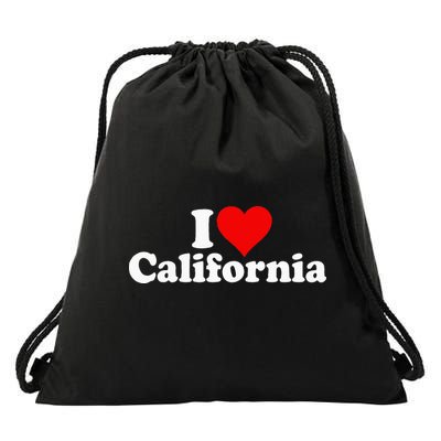 I LOVE HEART CALIFORNIA CALI STAT Drawstring Bag