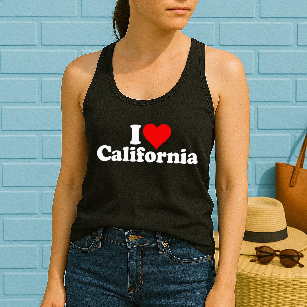I LOVE HEART CALIFORNIA CALI STAT Womens Tank Top