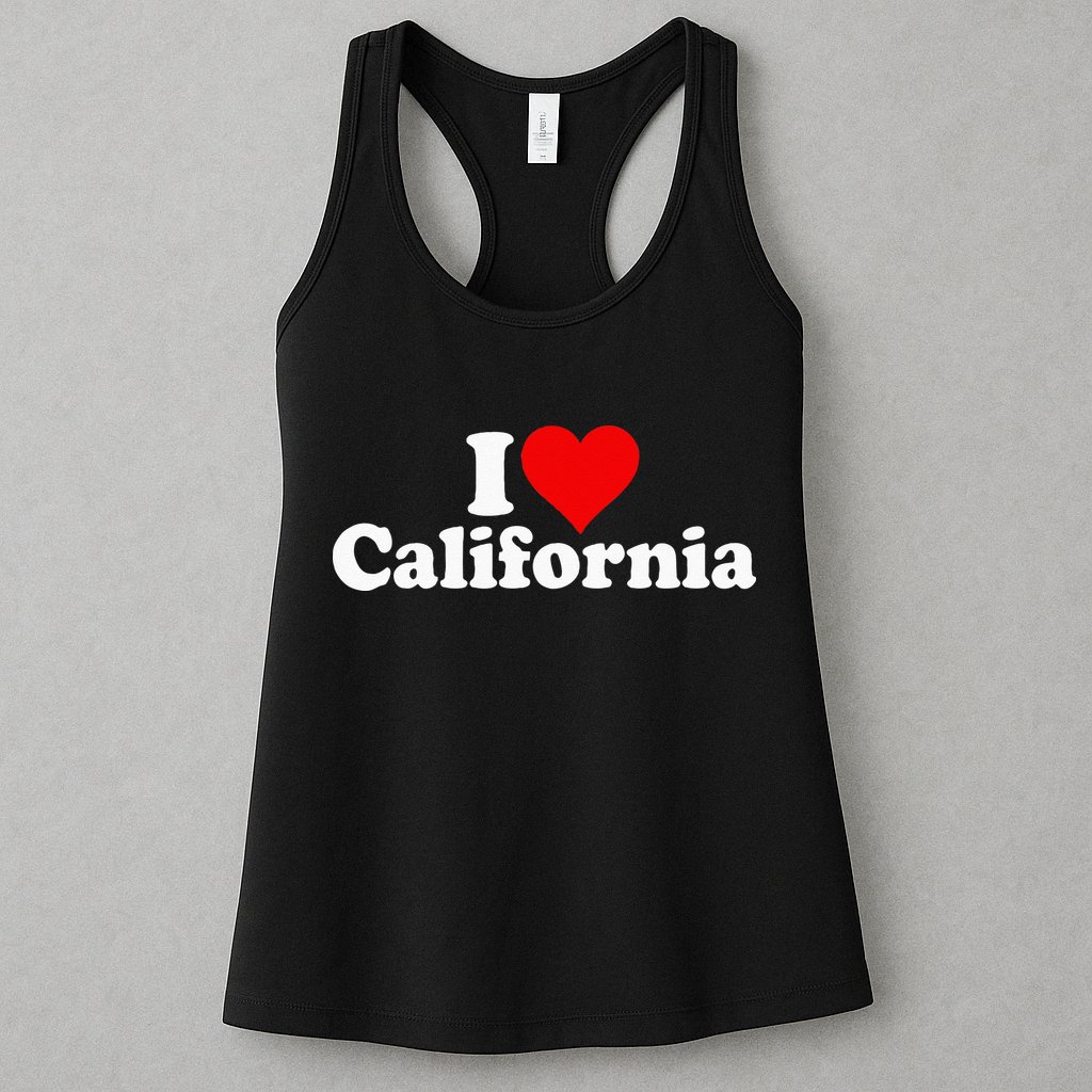 I LOVE HEART CALIFORNIA CALI STAT Womens Tank Top