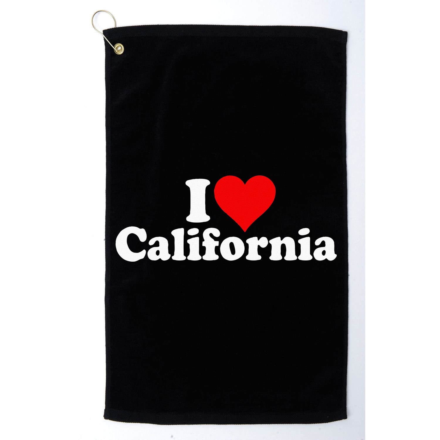 I LOVE HEART CALIFORNIA CALI STAT Golf Towel