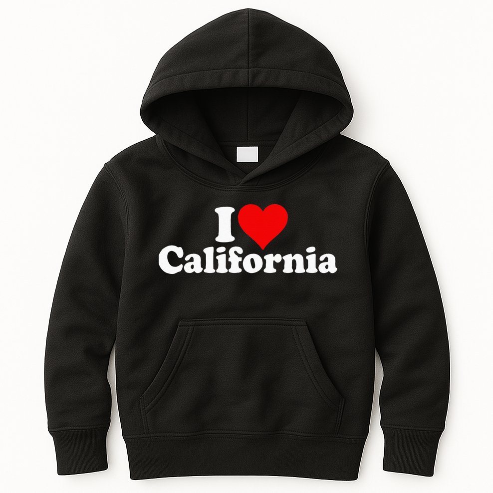 I LOVE HEART CALIFORNIA CALI STAT Kids Hoodie