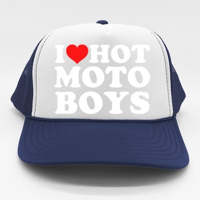 I Love Hot Moto Trucker Hat