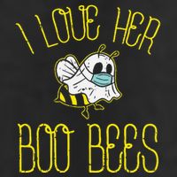 I Love Her Boo Bees Face Mask Matching Couple Cool Comfort Performance Bucket Hat