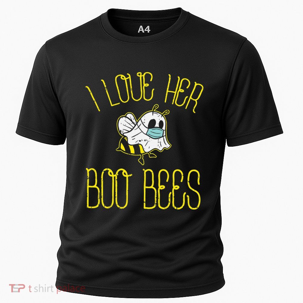 I Love Her Boo Bees Face Mask Matching Couple Performance Shirt