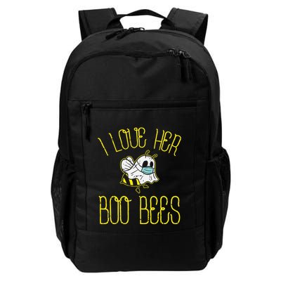I Love Her Boo Bees Face Mask Matching Couple Backpack