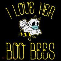I Love Her Boo Bees Face Mask Matching Couple Drawstring Bag