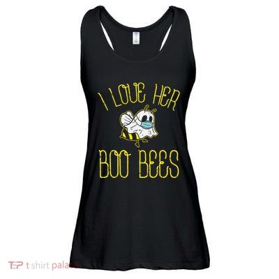 I Love Her Boo Bees Face Mask Matching Couple Ladies Essential Flowy Tank