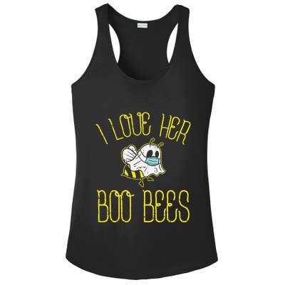 I Love Her Boo Bees Face Mask Matching Couple Ladies PosiCharge Competitor Racerback Tank