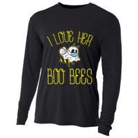 I Love Her Boo Bees Face Mask Matching Couple Cooling Performance Long Sleeve Crew