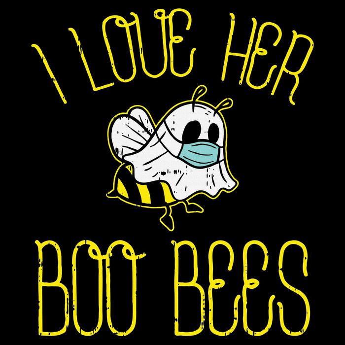I Love Her Boo Bees Face Mask Matching Couple Cooling Performance Long Sleeve Crew