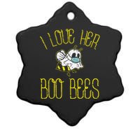 I Love Her Boo Bees Face Mask Matching Couple Ceramic Star Ornament