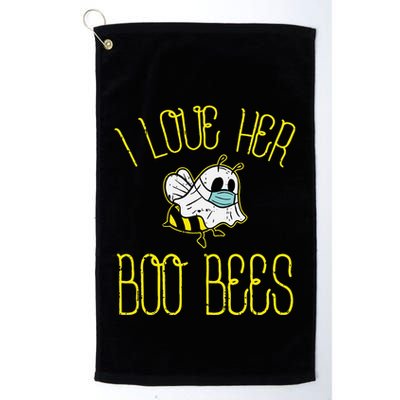 I Love Her Boo Bees Face Mask Matching Couple Golf Towel
