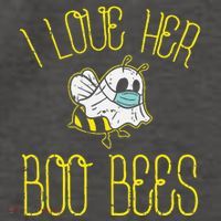 I Love Her Boo Bees Face Mask Matching Couple Vector Backpack