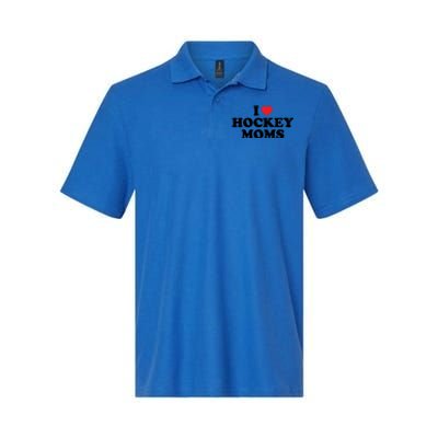 I Love Hockey Moms Funny Design Cool Gift Softstyle Adult Sport Polo