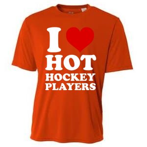 I Love Hot Hockey Players I Heart Hot Hockey Players Gift Cooling Performance Crew T-Shirt