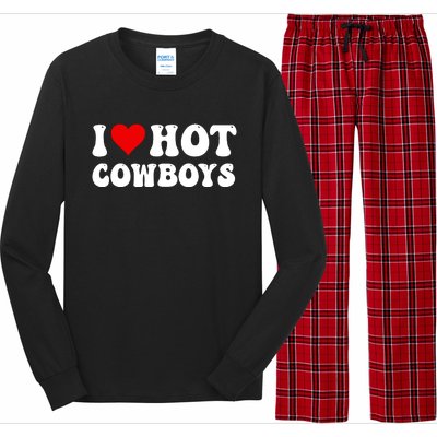 I Love Hot Cowboys Long Sleeve Pajama Set