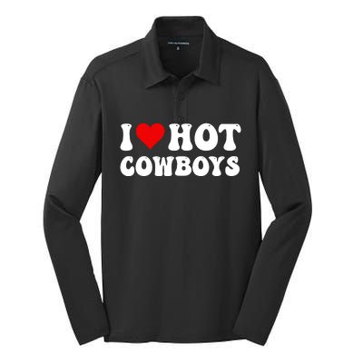 I Love Hot Cowboys Silk Touch Performance Long Sleeve Polo