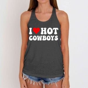 I Love Hot Cowboys Women's Knotted Racerback Tank