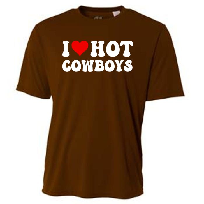 I Love Hot Cowboys Cooling Performance Crew T-Shirt