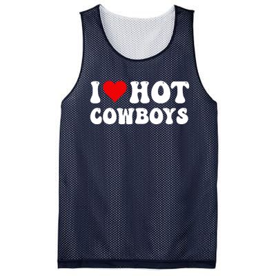 I Love Hot Cowboys Mesh Reversible Basketball Jersey Tank