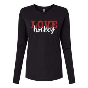 I Love Hockey Gift Womens Cotton Relaxed Long Sleeve T-Shirt