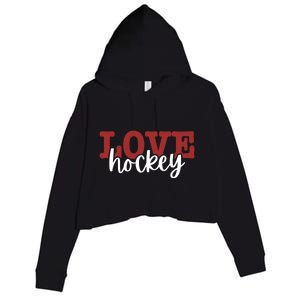 I Love Hockey Gift Crop Fleece Hoodie