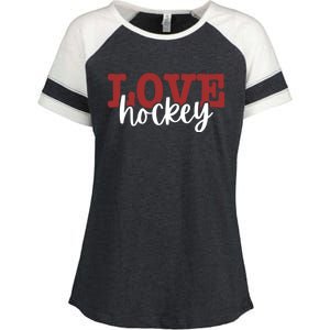 I Love Hockey Gift Enza Ladies Jersey Colorblock Tee