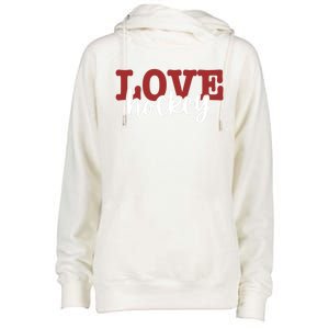 I Love Hockey Gift Womens Funnel Neck Pullover Hood