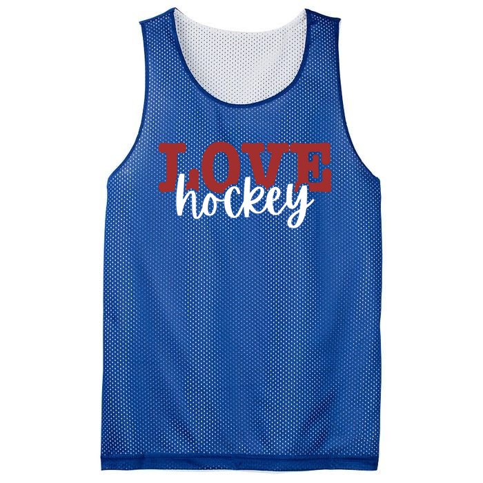 I Love Hockey Gift Mesh Reversible Basketball Jersey Tank