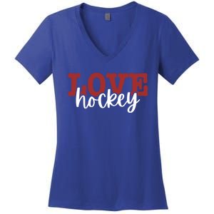 I Love Hockey Gift Women's V-Neck T-Shirt