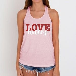 I Love Hockey Gift Women's Knotted Racerback Tank