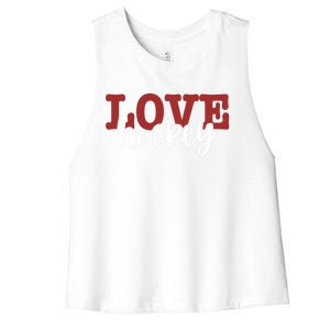 I Love Hockey Gift Women's Racerback Cropped Tank