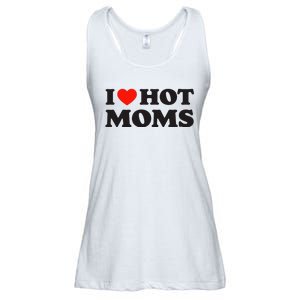 I Love Hot Moms Funny Red Heart Love Moms Ladies Essential Flowy Tank