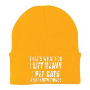 I Lift Heavy Pet Cats And Know Things Funny Gym Knit Cap Winter Beanie