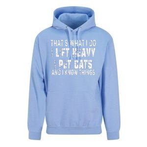 I Lift Heavy Pet Cats And Know Things Funny Gym Unisex Surf Hoodie