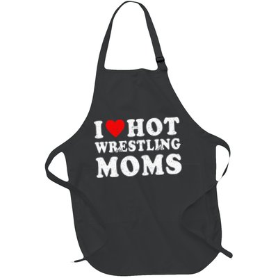 I Love Hot Wrestling Moms Cute Red Heart Love Moms Wrestler Apron