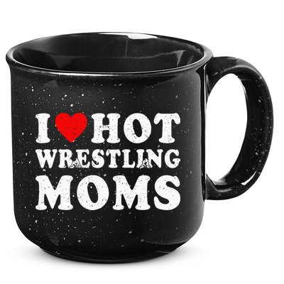 I Love Hot Wrestling Moms Cute Red Heart Love Moms Wrestler 15oz Campfire Ceramic Mug