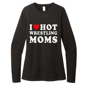 I Love Hot Wrestling Moms Cute Red Heart Love Moms Wrestler Womens CVC Long Sleeve Shirt