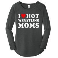 I Love Hot Wrestling Moms Cute Red Heart Love Moms Wrestler Women's Perfect Tri Tunic Long Sleeve Shirt