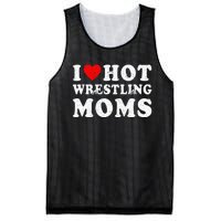 I Love Hot Wrestling Moms Cute Red Heart Love Moms Wrestler Mesh Reversible Basketball Jersey Tank