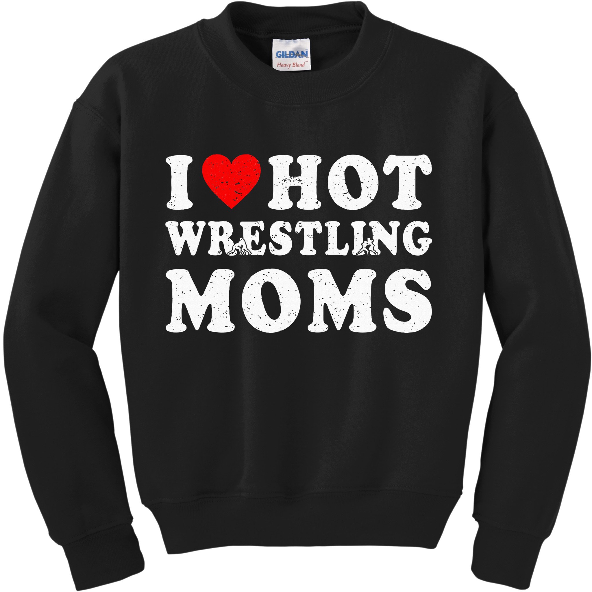 I Love Hot Wrestling Moms Cute Red Heart Love Moms Wrestler Kids Sweatshirt