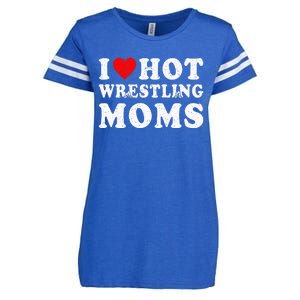 I Love Hot Wrestling Moms Cute Red Heart Love Moms Wrestler Enza Ladies Jersey Football T-Shirt