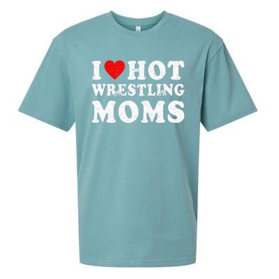 I Love Hot Wrestling Moms Cute Red Heart Love Moms Wrestler Sueded Cloud Jersey T-Shirt