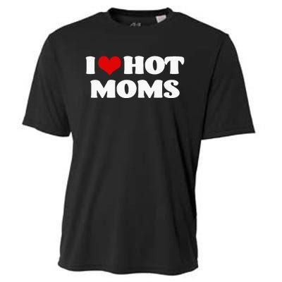 I Love Hot Moms Red Heart Hot Mother Tee Cooling Performance Crew T-Shirt