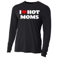 I Love Hot Moms Red Heart Hot Mother Tee Cooling Performance Long Sleeve Crew