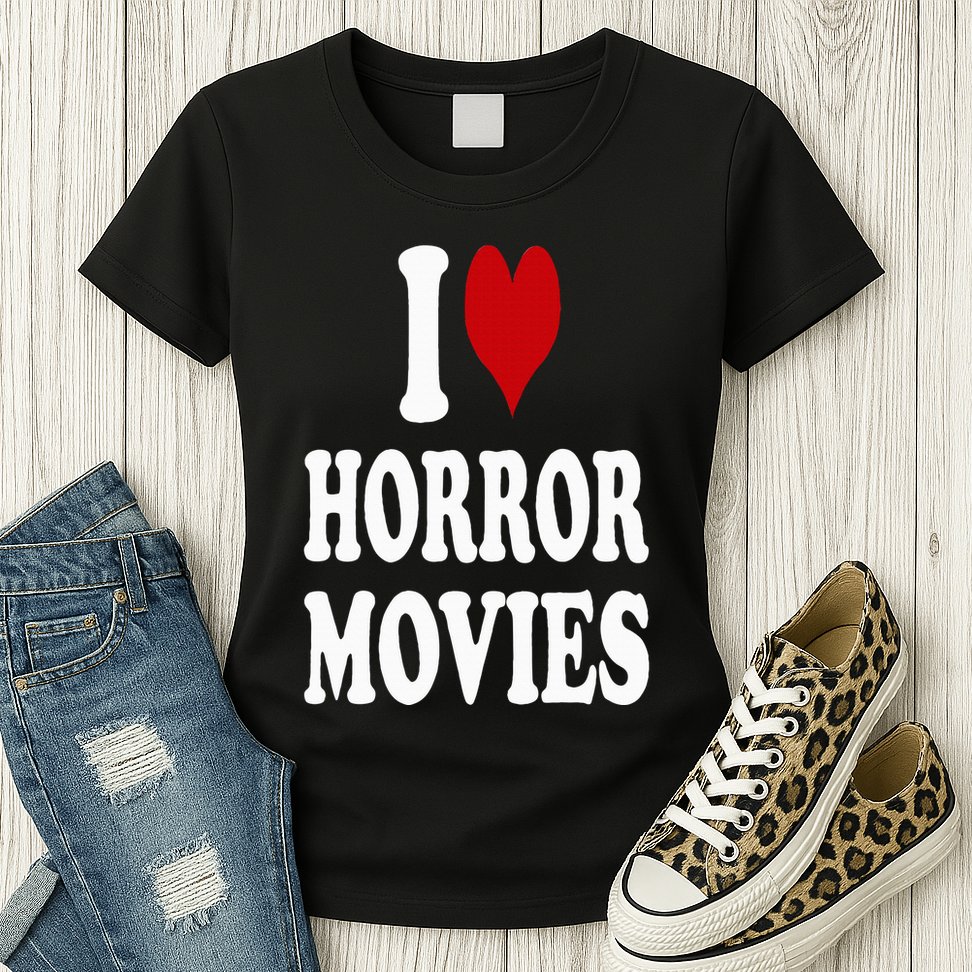 I Love Horror Movies Womens T-Shirt
