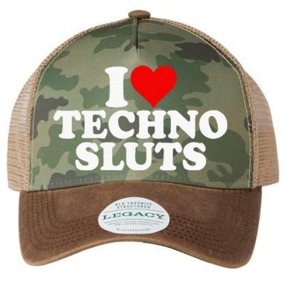 I Love Heart Techno Sluts Edm Music Legacy Tie Dye Trucker Hat