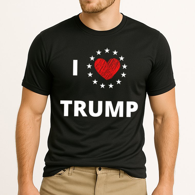 I Love Heart Trump Never Give Up Fighting For You Our Nation Gift Cooling Performance Crew T-Shirt