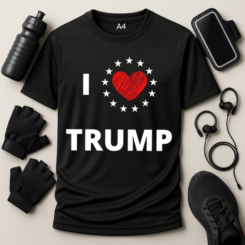I Love Heart Trump Never Give Up Fighting For You Our Nation Gift Cooling Performance Crew T-Shirt
